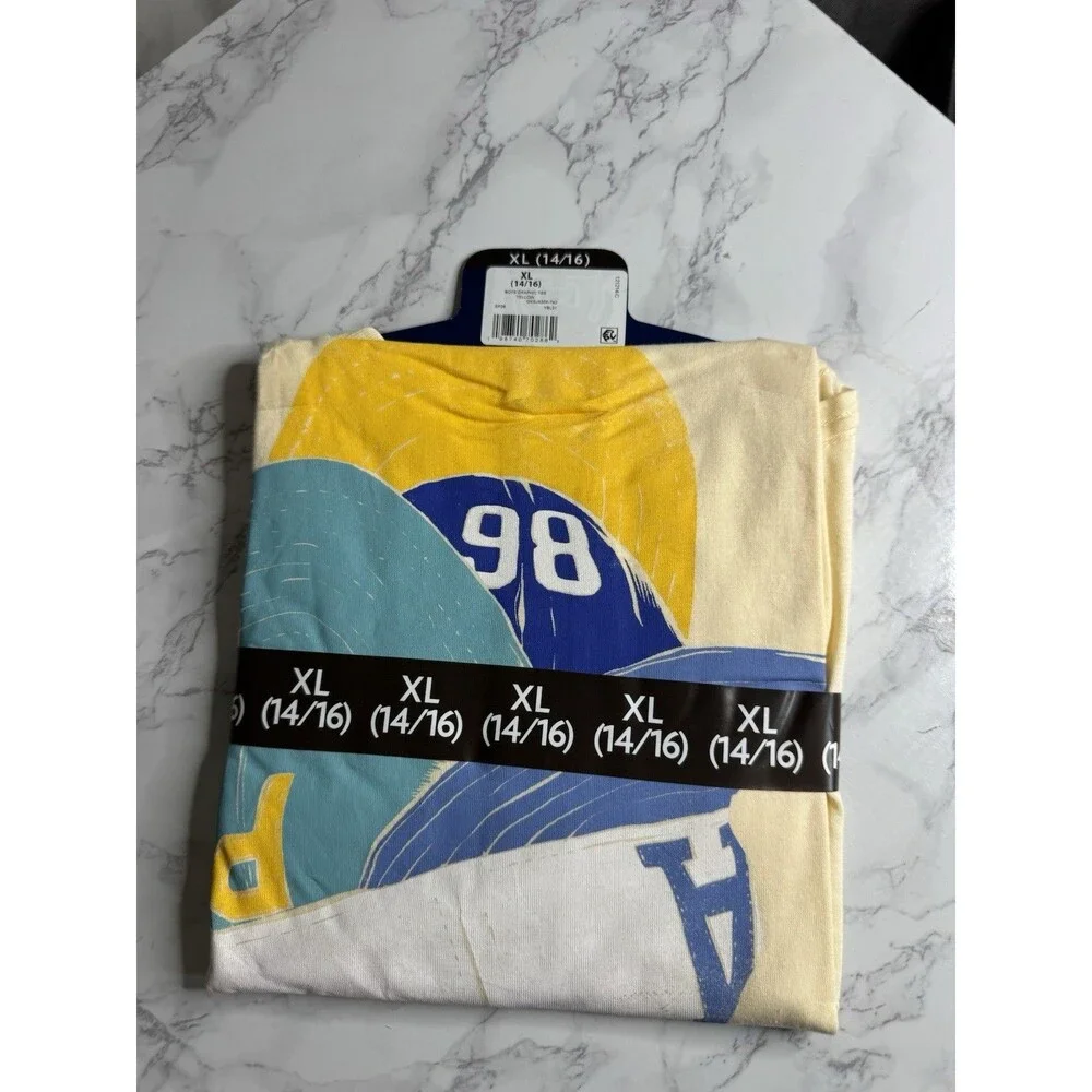 Gap Kids Boys Graphic Logo T-Shirt Yellow XL 14/16 Short Sleeve Crew Cotton